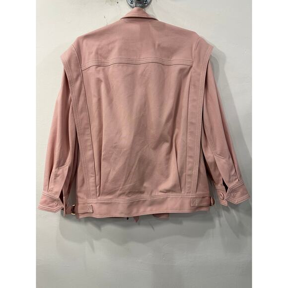 Zimmermann Cotton Blend Twill Wavelength Oversized Jacket Pink Women's Size 1 - Picture 4 of 6